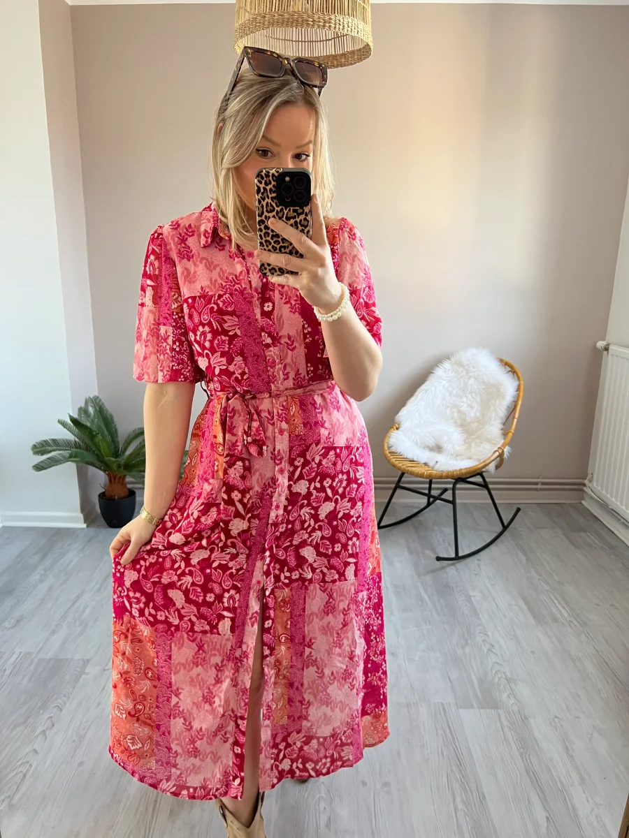 LA ROBE LONGUE PATCHWORK FUSHIA - Image 6