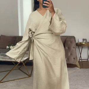 Robe noeud Dounia Crème