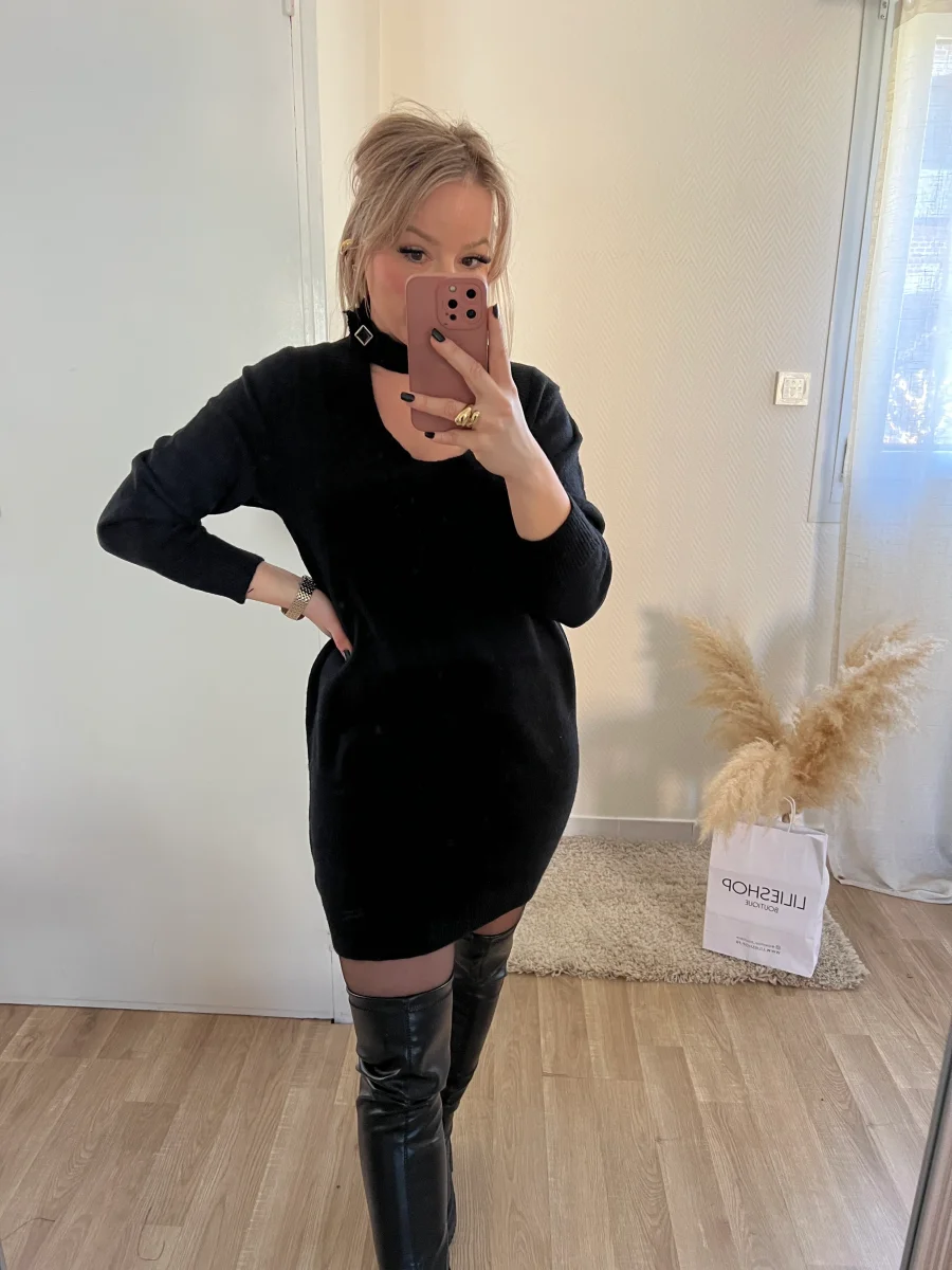 LA ROBE PULL FÉMININE NOIR - Image 6