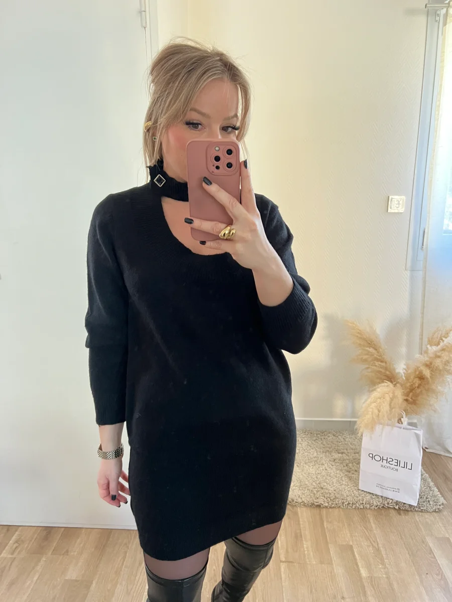LA ROBE PULL FÉMININE NOIR - Image 5