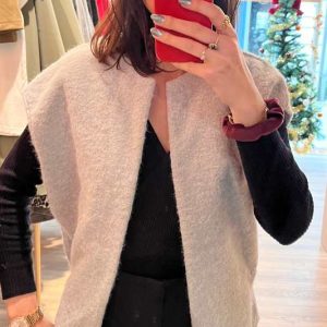 veste sans manche grise