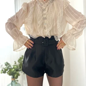 LE SHORT SATINÉ NOIR