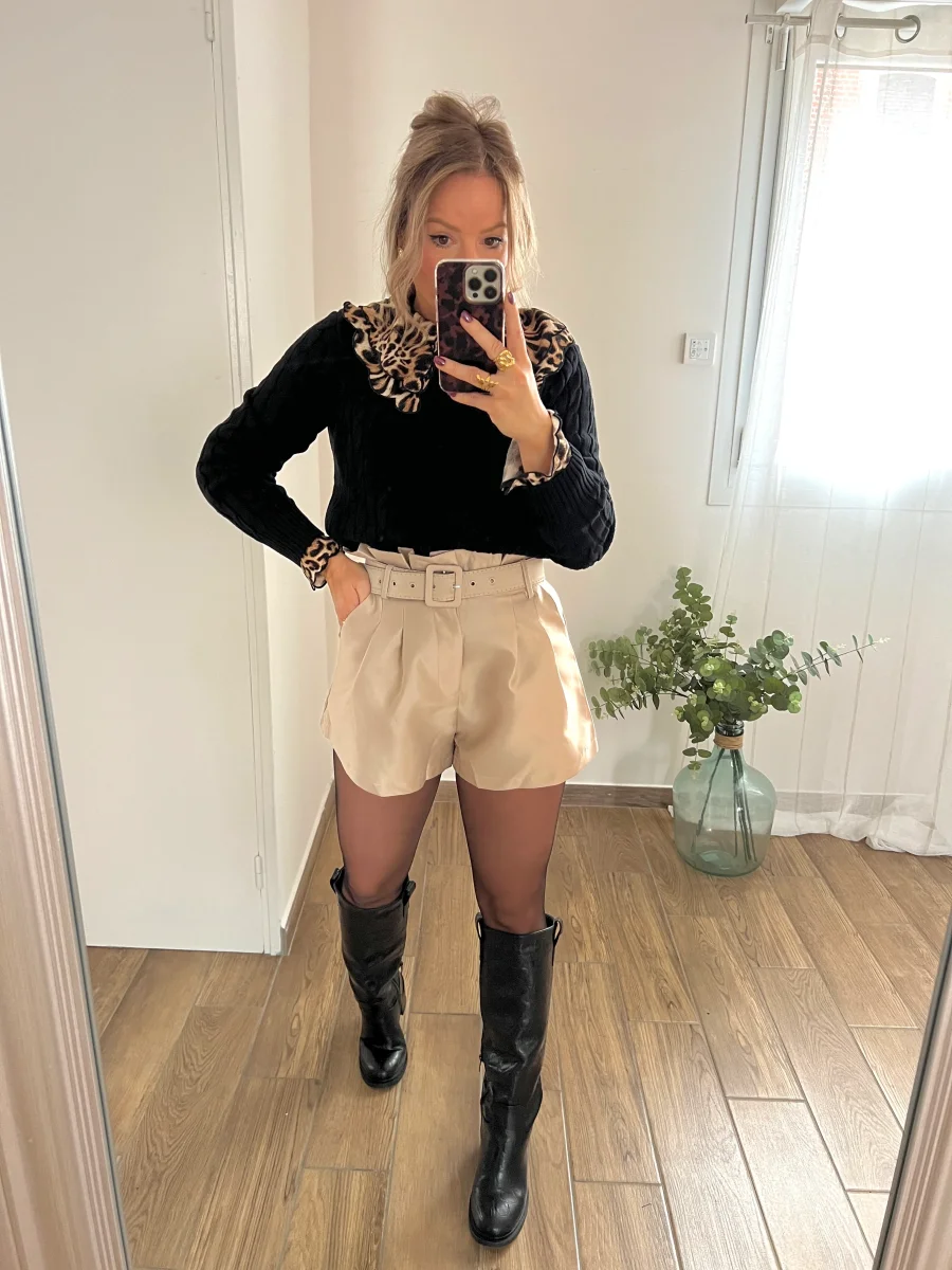 LE SHORT SATINÉ BEIGE - Image 6