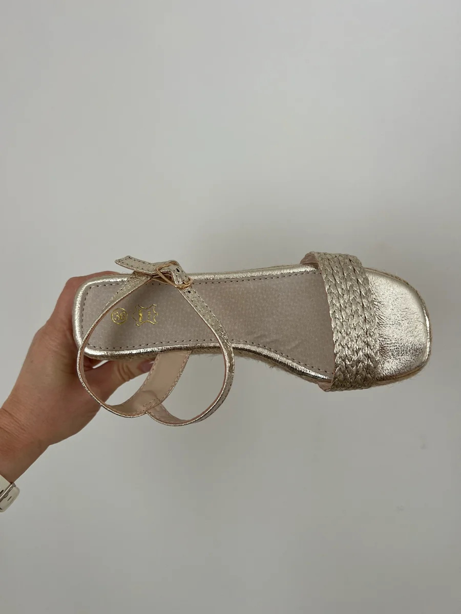 LES SANDALES COMPENSÉES DORÉES - Image 5