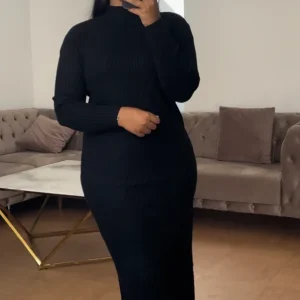 Robe pull longue Nelya Noire