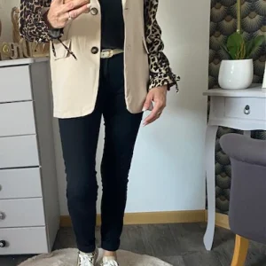 VESTE BLASER STELLA  LEOPARD  ECRU   36 AU 42