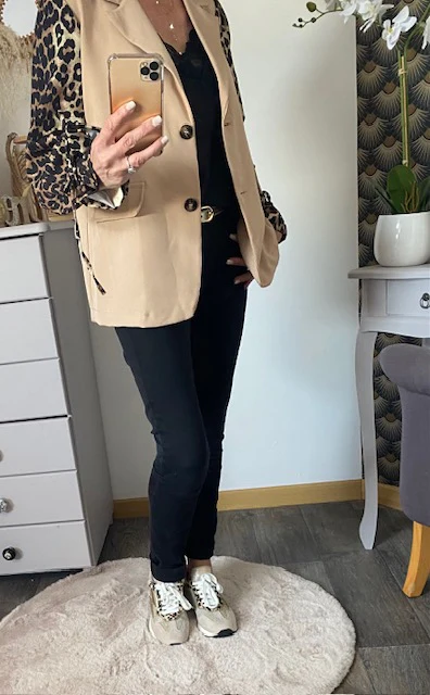 VESTE BLASER STELLA LEOPARD CAMEL 36 AU 42 – Image 4