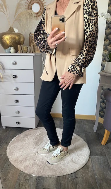 VESTE BLASER STELLA LEOPARD CAMEL 36 AU 42 – Image 7
