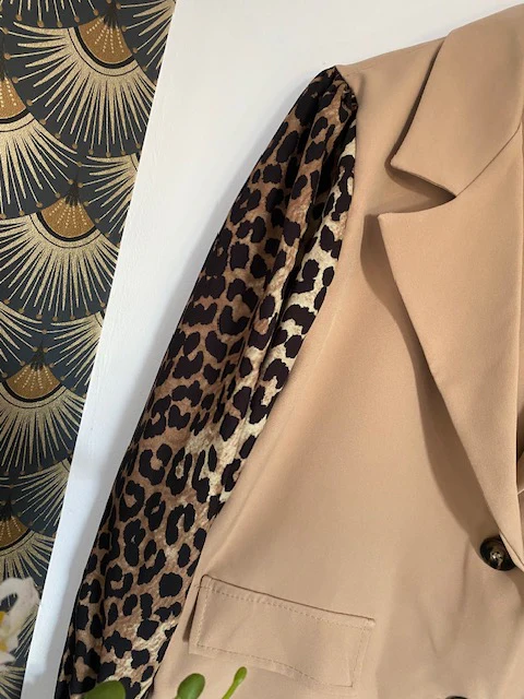 VESTE BLASER STELLA LEOPARD CAMEL 36 AU 42 – Image 3