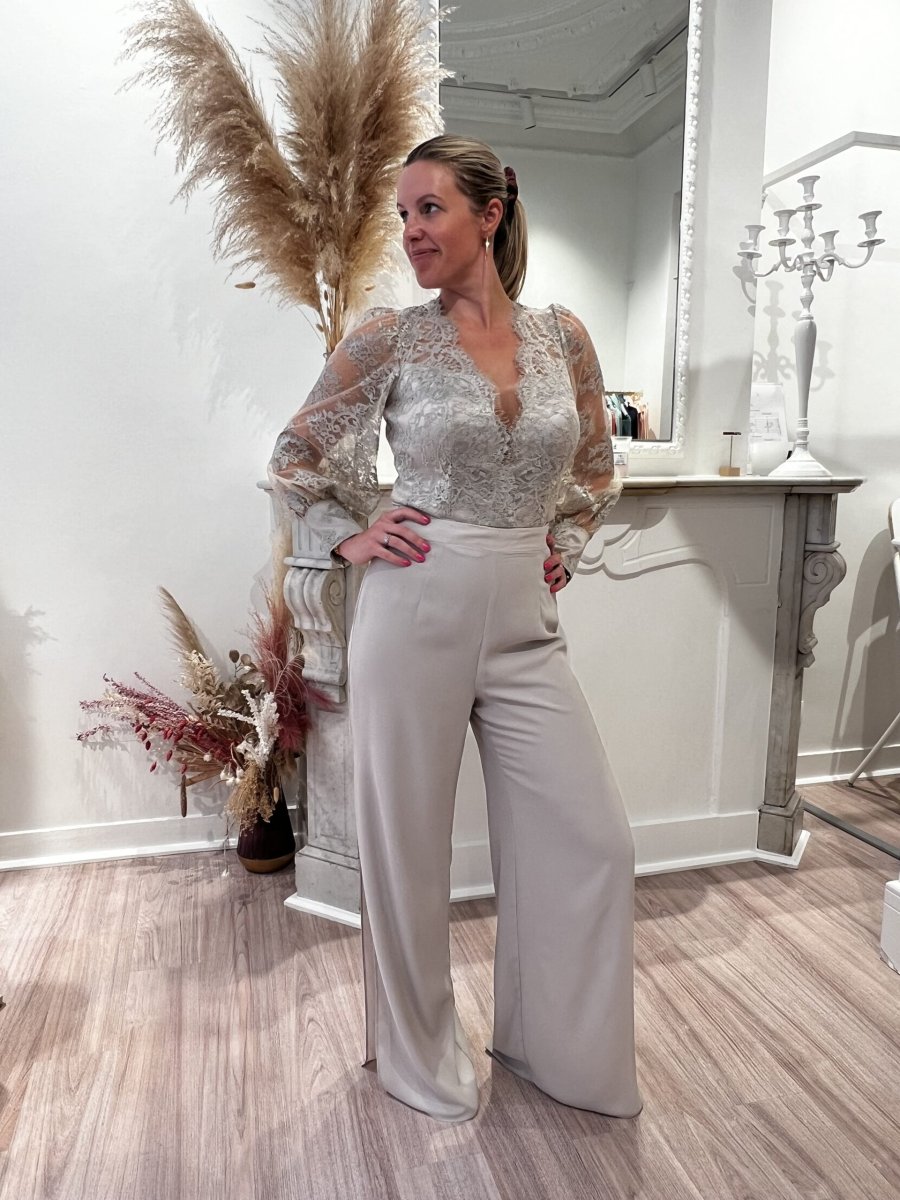 Ensemble Body Pantalon Sonia Peña taupe taille 40 - Image 3