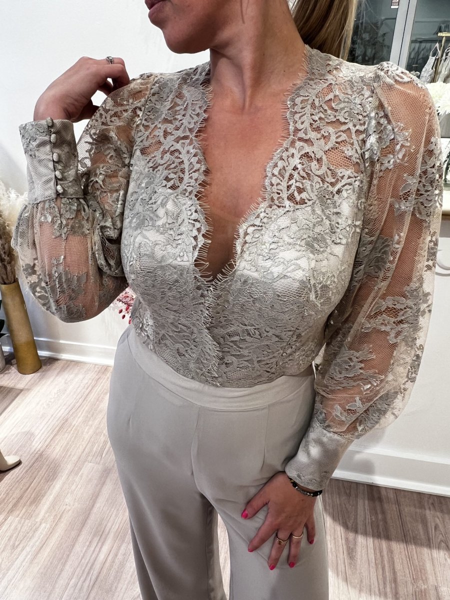 Ensemble Body Pantalon Sonia Peña taupe taille 40 - Image 4