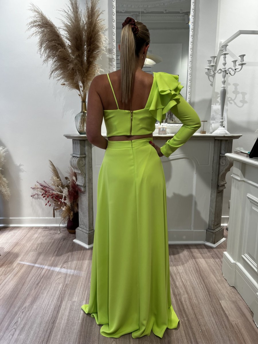 Ensemble 2 pièces jupe et Crop top asymétrique Lime Carla Ruiz Taille 40 - Image 9
