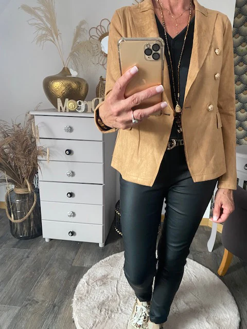 VESTE BLAZER SUEDINE MIA TAILLE S/M/L/XL – Image 5