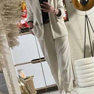 VESTE VELOURS COTELE ECRU TU 36/44