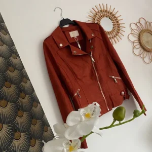 PERFECTO SUEDINE COULEUR ROUILLE TAILLE M