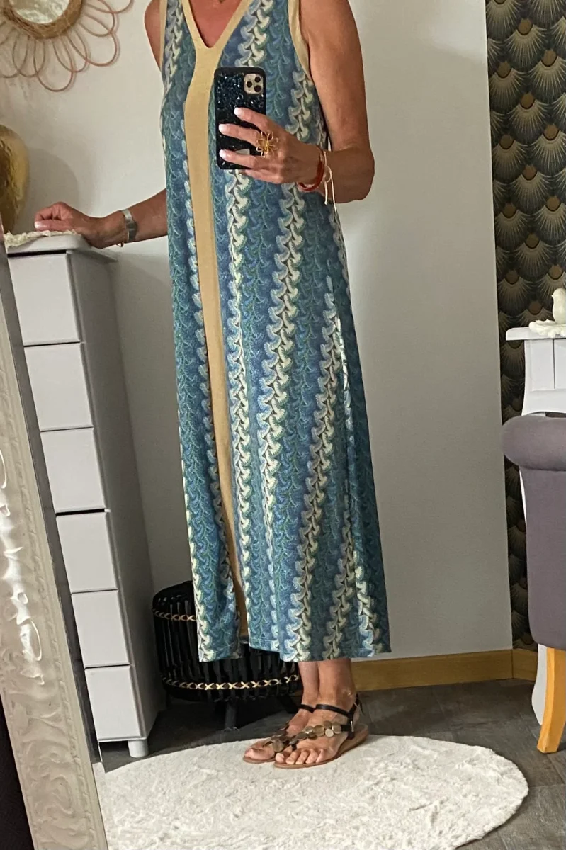 ROBE LUREX MILA BLEUE 36/44 - Image 3