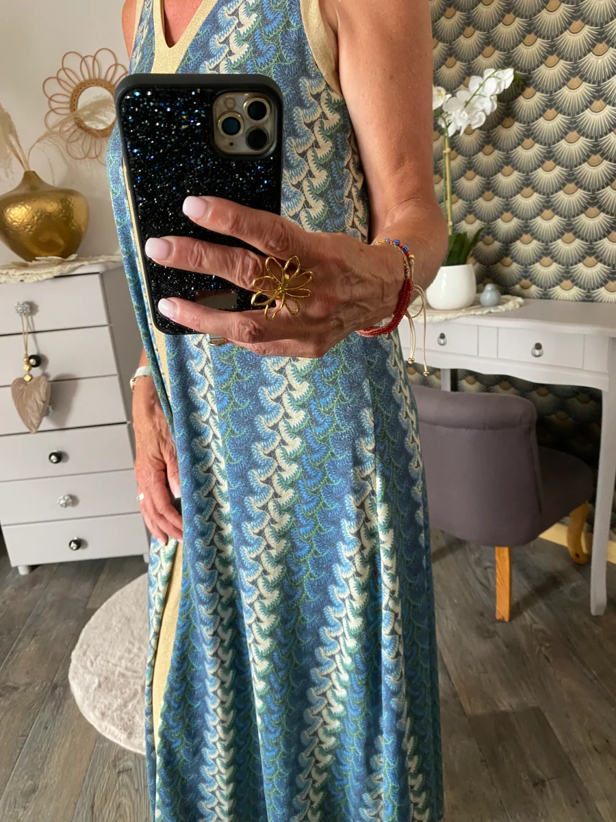 ROBE LUREX MILA BLEUE 36/44 - Image 6