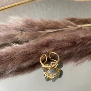 BAGUE WENDY verte acier inoxydable