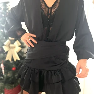 LA COMBISHORT SATINÉE NOIRE