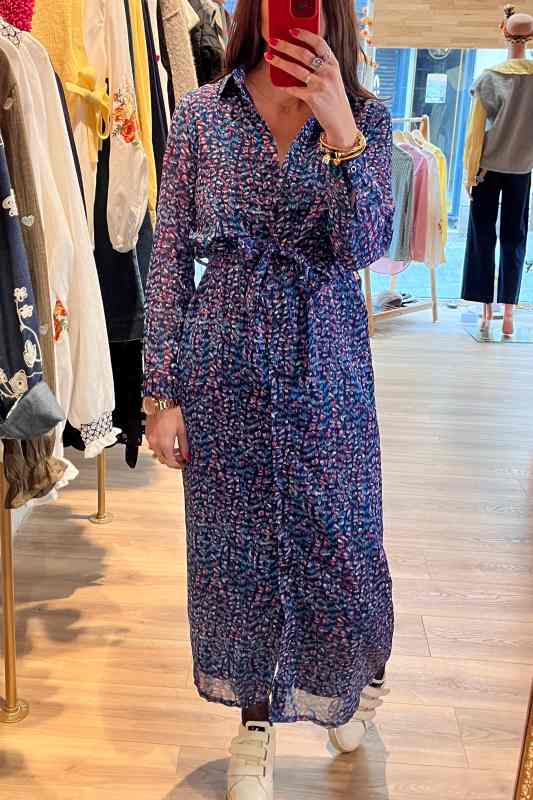 Robe imprimée rose et bleu