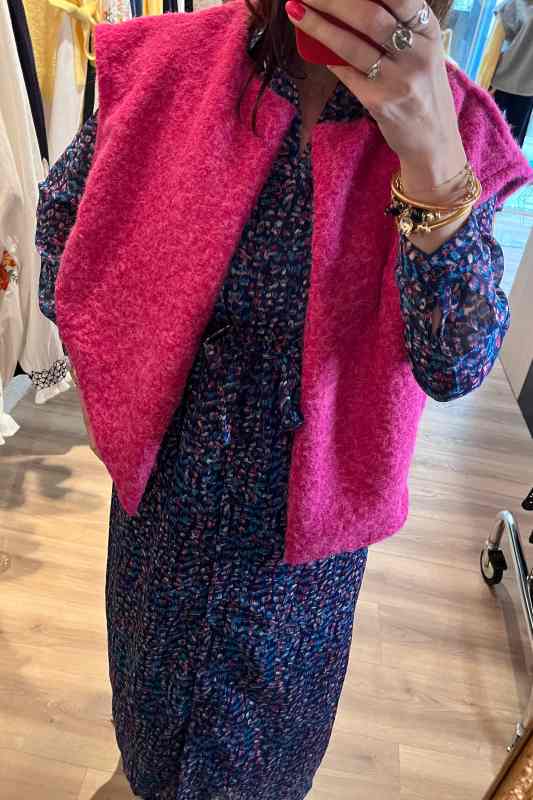 Robe imprimée rose et bleu – Image 4