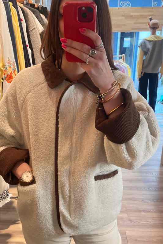 Veste écru et marron – Image 3