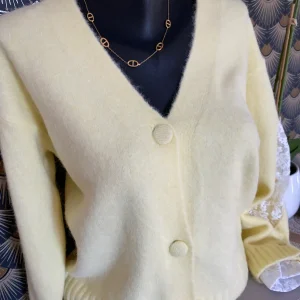 GILET LOVENA DENTELLE JAUNE   TU 36/42 petit 44