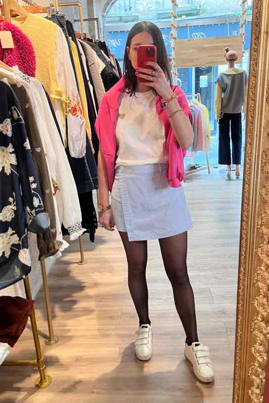 Jupe short à rayures - Image 3