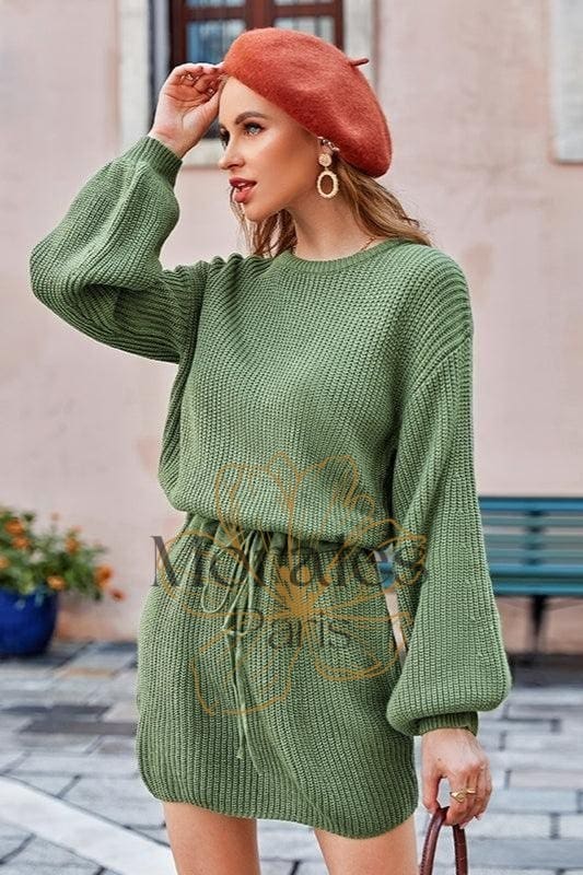 Robe Bohème Verte En Tricot – Image 4
