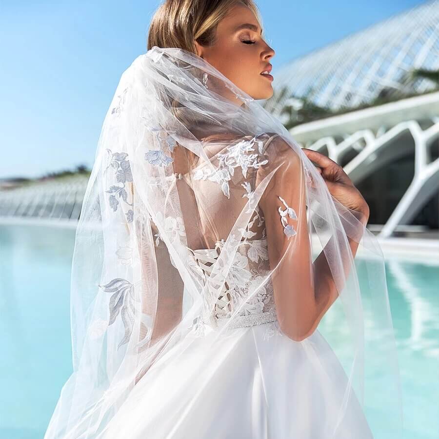 Robe de Mariée Princesse Satin Dentelle – Image 5