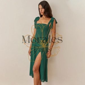Robe Midi Bohème Vert Foncé