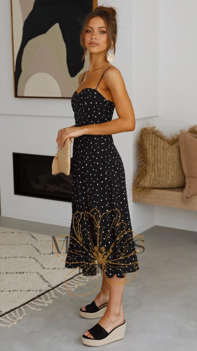 Robe Bohème Mi-Longue D’Été Noire – Image 5