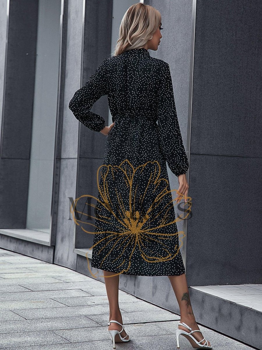 Robe Bohème À Pois Noirs Et Blancs - Image 8