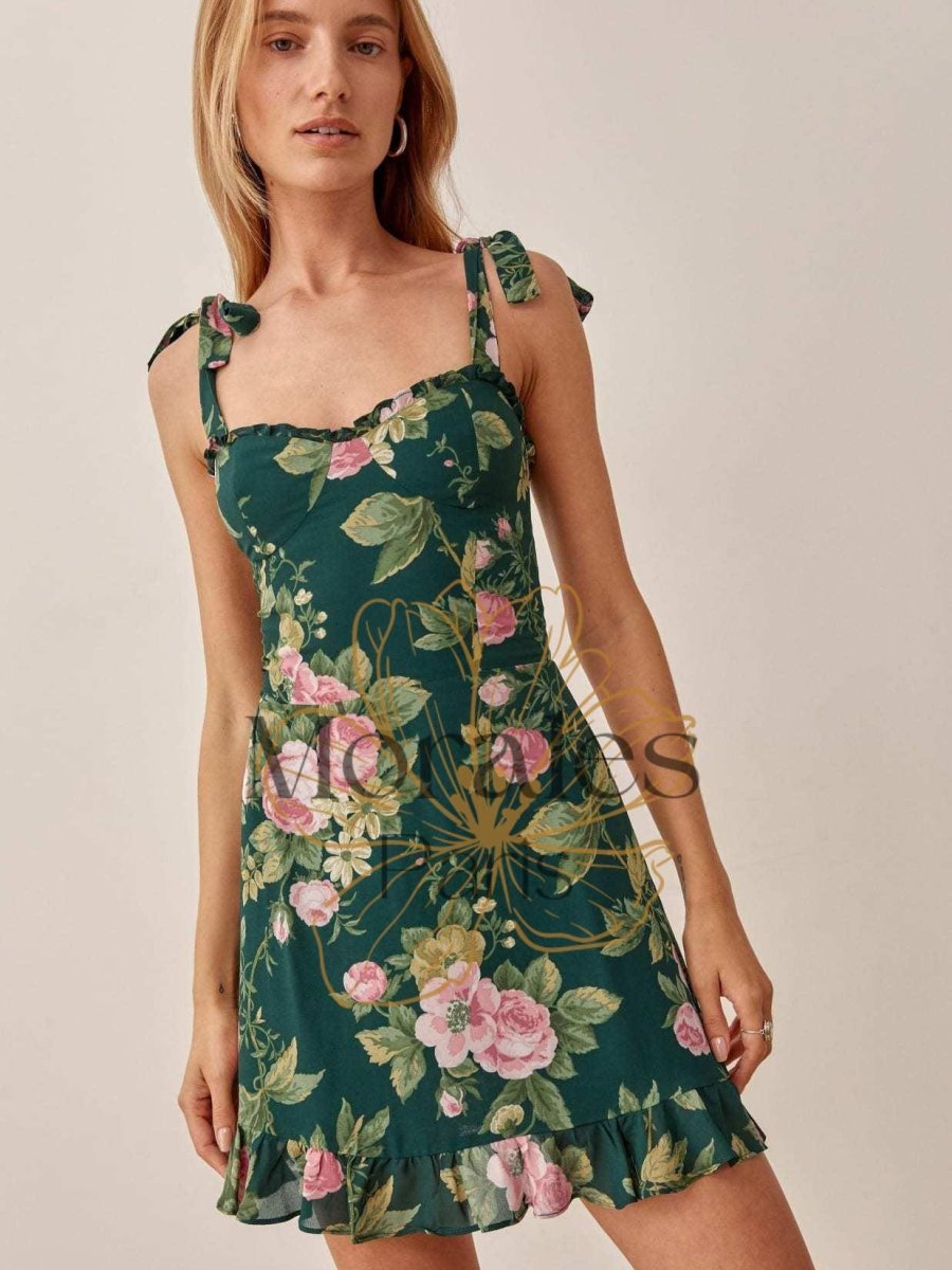 Robe Courte Bohème Décontractée Verte – Image 8