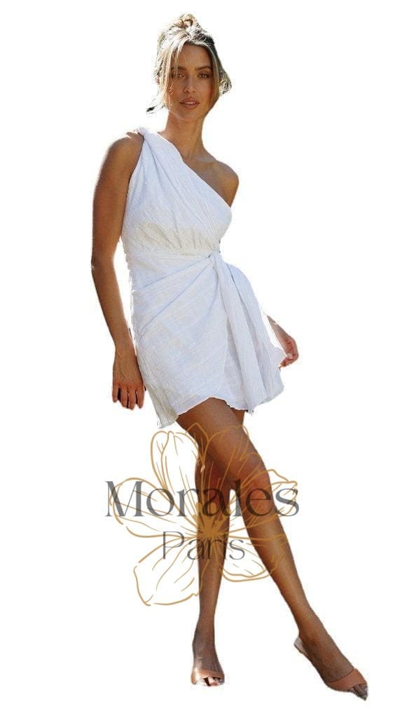 Robe Blanche Asymétrique – Image 9