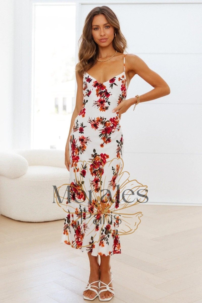 Robe Bohème Blanche À Bretelles Spaghetti - Image 6