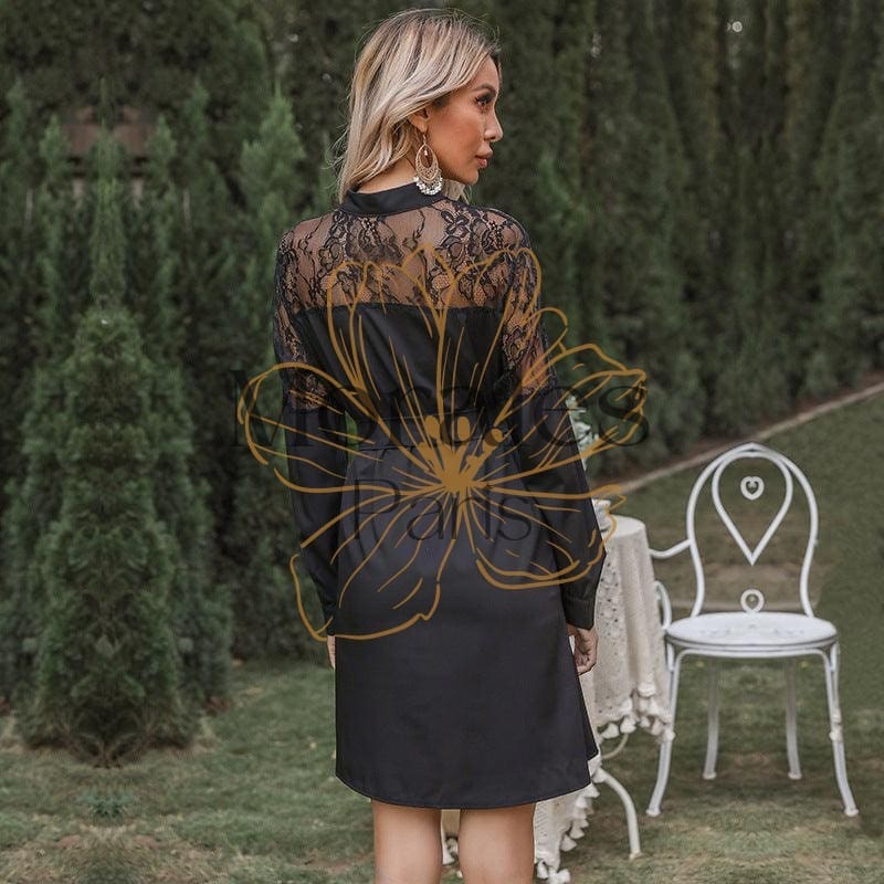 Robe Bohème À Col Roulé Noir – Image 5