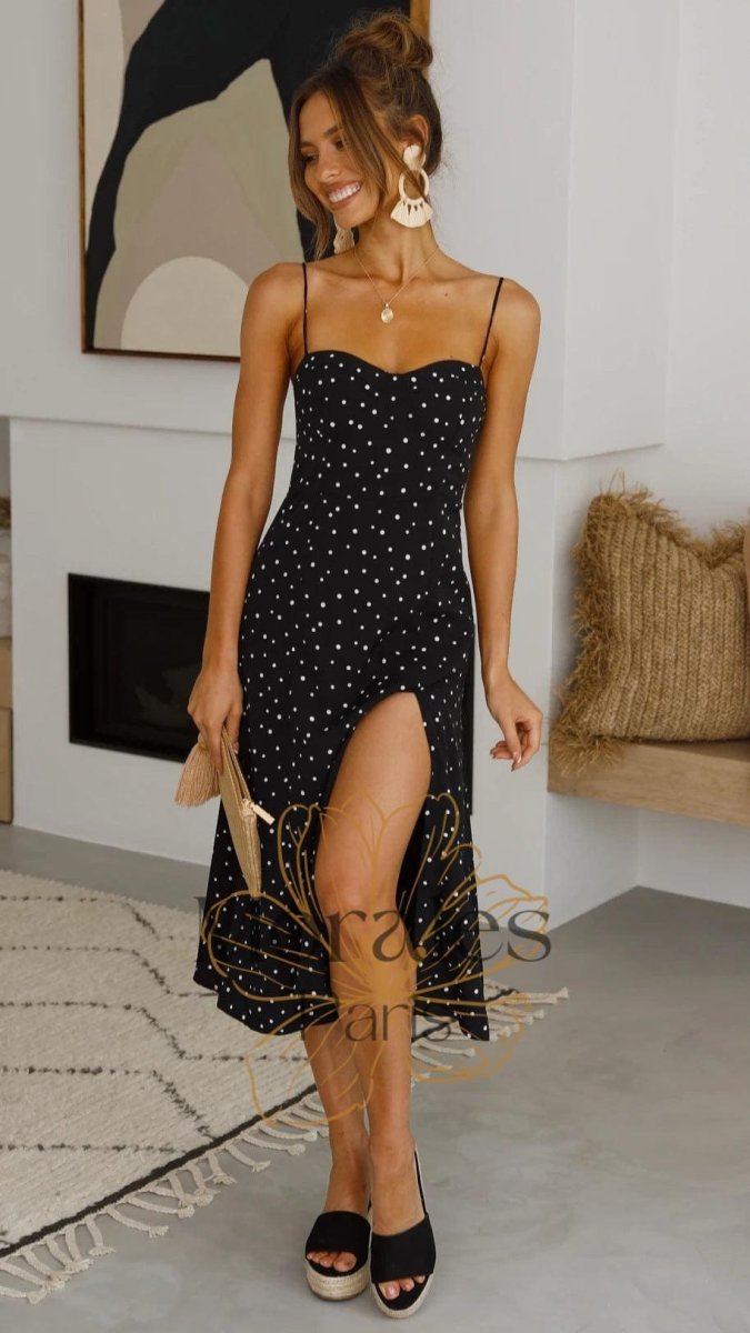 Robe Bohème Mi-Longue D’Été Noire – Image 3