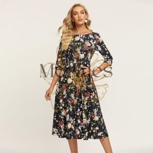 Robe À Fleurs D’Automne Bohemuan
