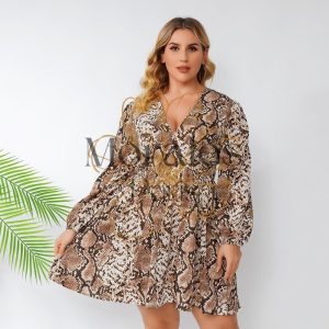 Robe Manche Longue et Motif Serpent