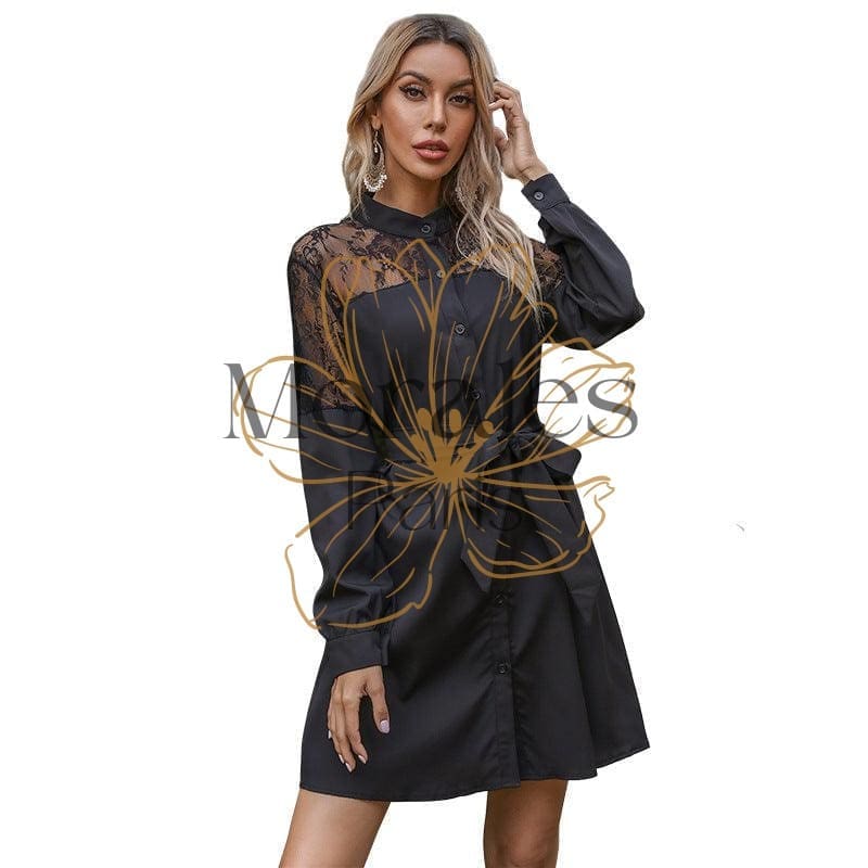 Robe Bohème À Col Roulé Noir – Image 7