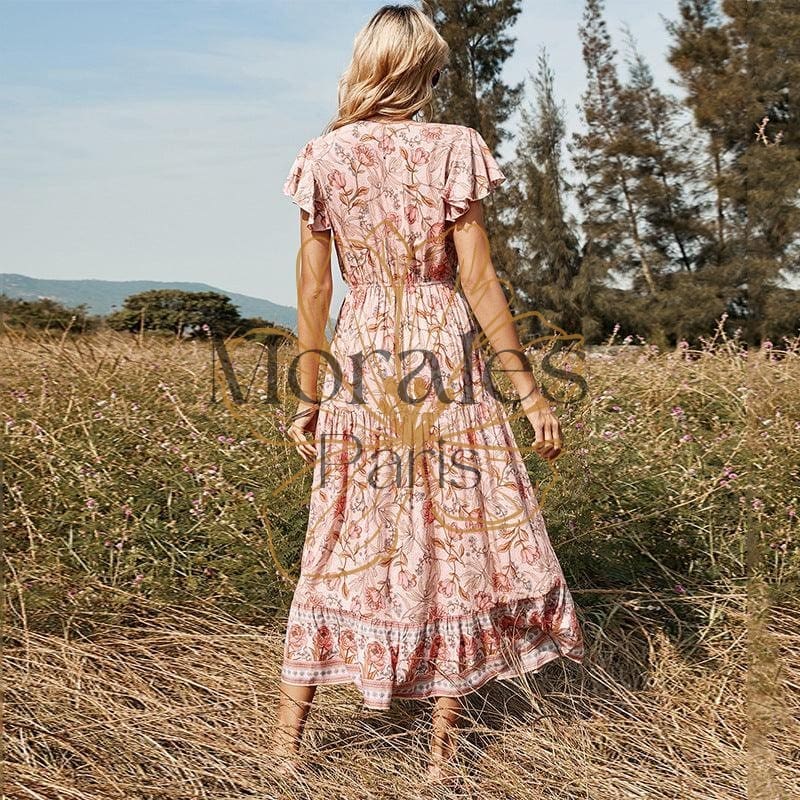 Robe Bohème Longue Rose – Image 7