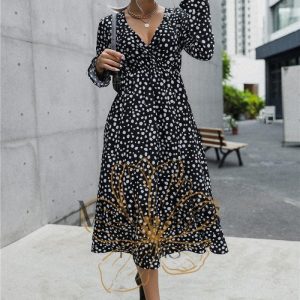 Robe Noire À Pois Pour Femme