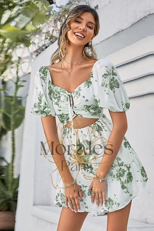 Robe Courte Bohème À Manches Bouffantes – Image 4