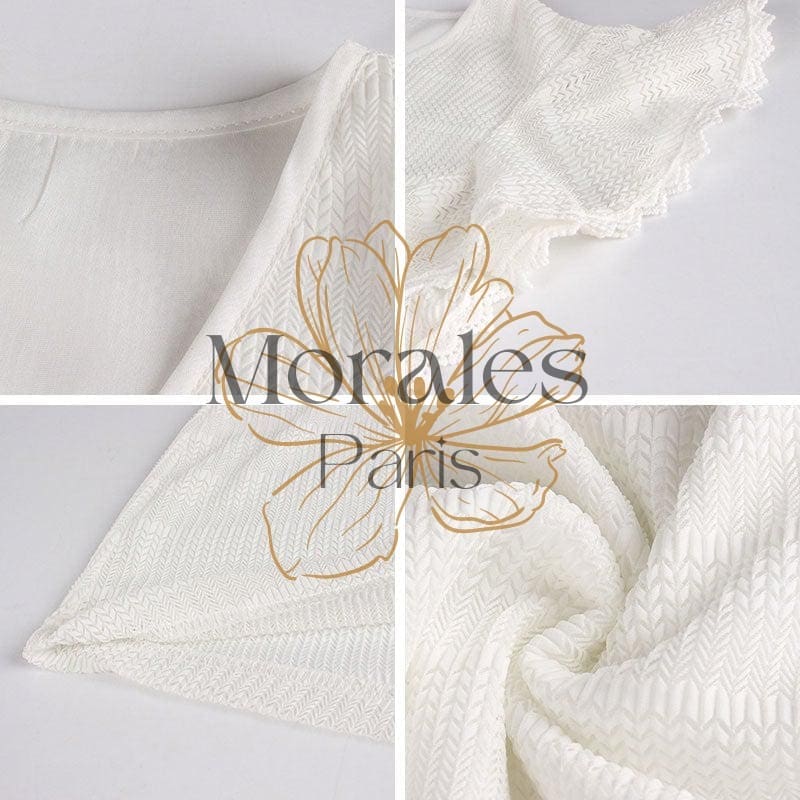 Robe Blanche Bohème A Lacets – Image 4