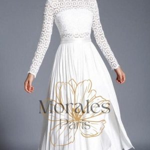 Robe Blanche Longue Dentelle Bohème