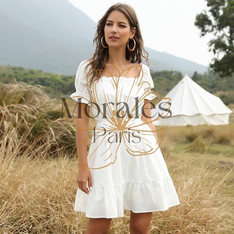 Robe Bohème Blanche Elégante - Image 4