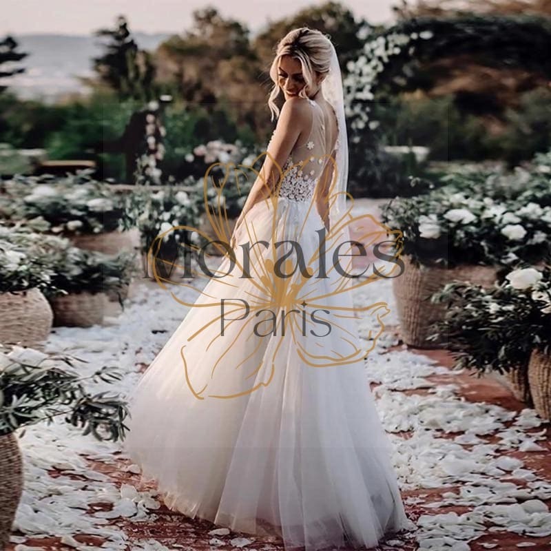 Robe de mariée bohème blanche – Image 3