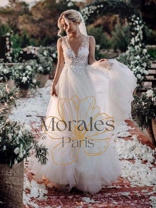 Robe de mariée bohème blanche – Image 2