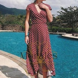 Robe Longue Bohème Pois